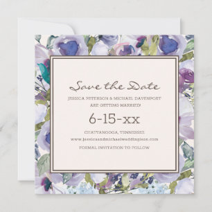 Poeira de Lilás Azul Boho Floral Casamento Salvar
