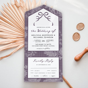 Poeira Roxo Laço Coquete Branco Arco Casamento
