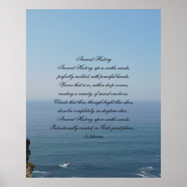 poema de História Antiga de poster na fotografia (Frente)