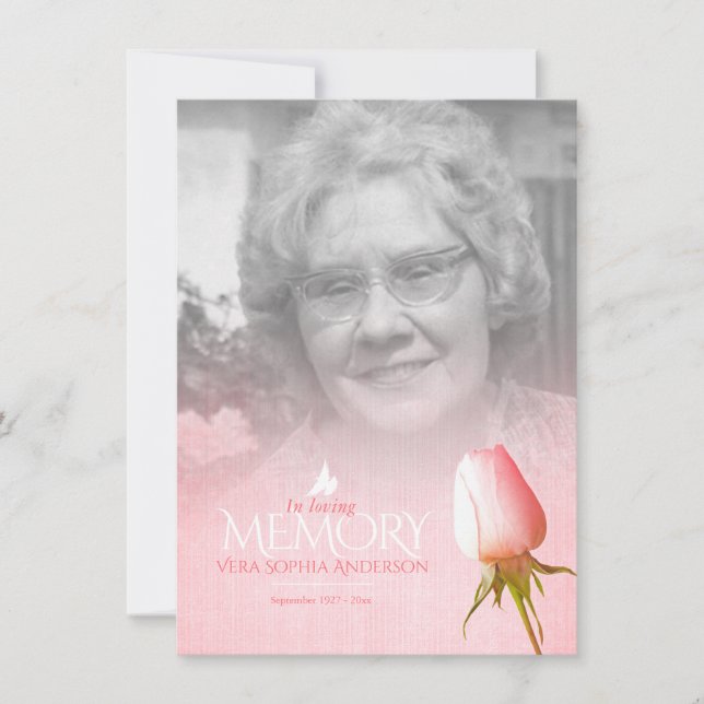 Poema de memória de rosa rosa-rosa funerário (Frente)