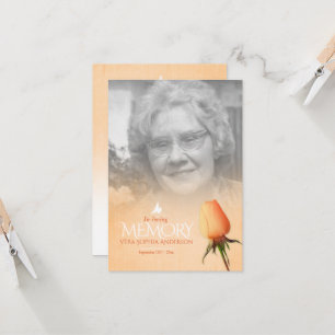 Poema de memória do rosa de laranja funerário