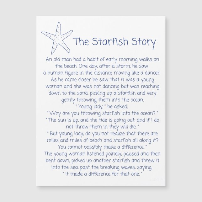 Poema de Starfish, história de Starfish, presente  (Frente)