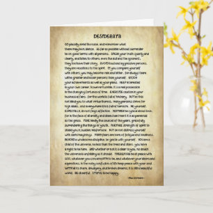 Poema Desiderata Em Um Cartão De Saudação