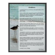 Poema Desiderata - Seagull no Beach Scene Poster
