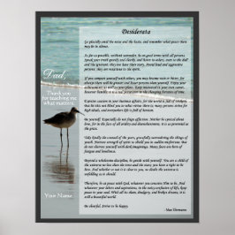 Poema Desiderata - Seagull no Beach Scene Poster