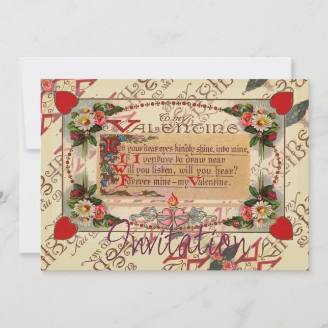 Poema do namorados com Convite para Flores (Frente)