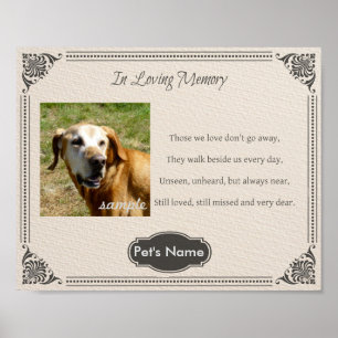 Poema Memorial Pet Personalizado - Poster