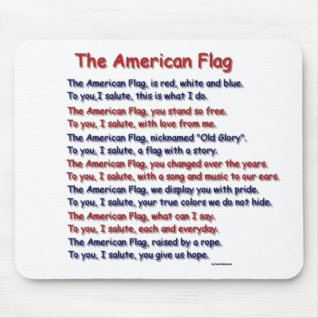 Poema Mousepad da bandeira americana (Frente)