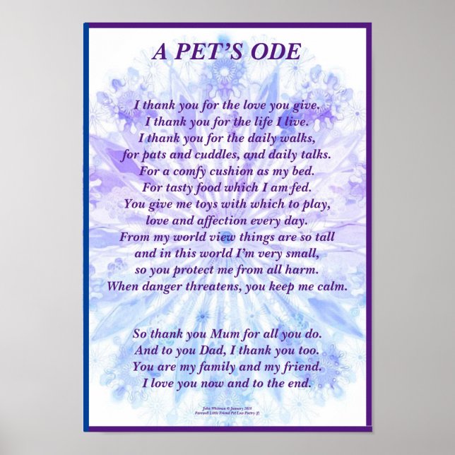 Poema: Proprietário Adorador de Pet, Poster de Par (Frente)