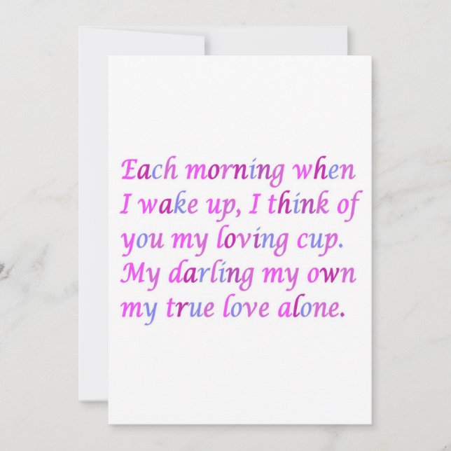 Poema romântico para seu verdadeiro amor, cores mi (Frente)