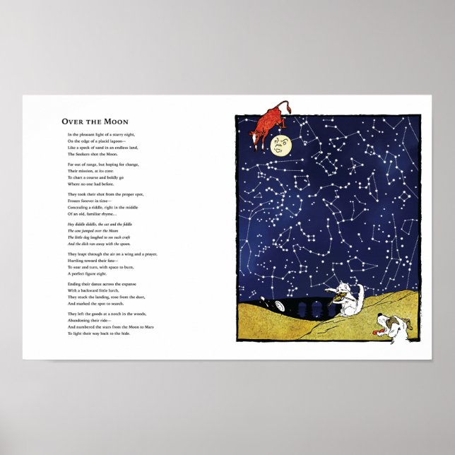 Poema "Sobre A Lua" + Poster de Trabalho de arte (Frente)