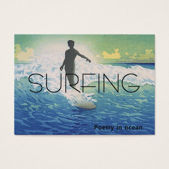 Poesia de surfe no oceano (Frente)