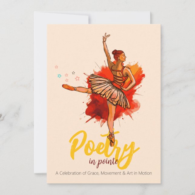 Poesia na Ponta | Convite de Desempenho de Recital (Frente)