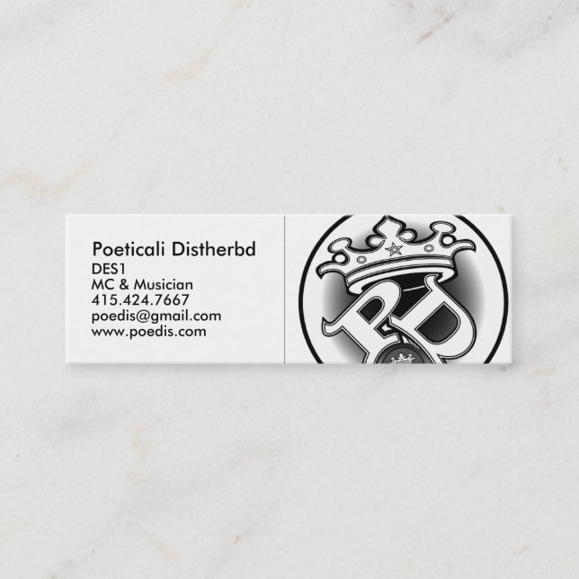 Poeticali Distherbd, cartão de MC (Frente)