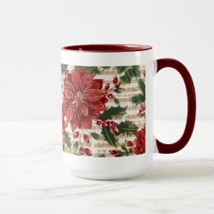 Poinsétias e caneca do Natal da música