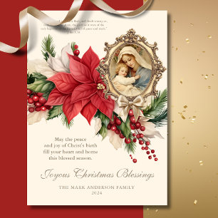 Poinsetos Religiosos de Natal Mary e Jesus