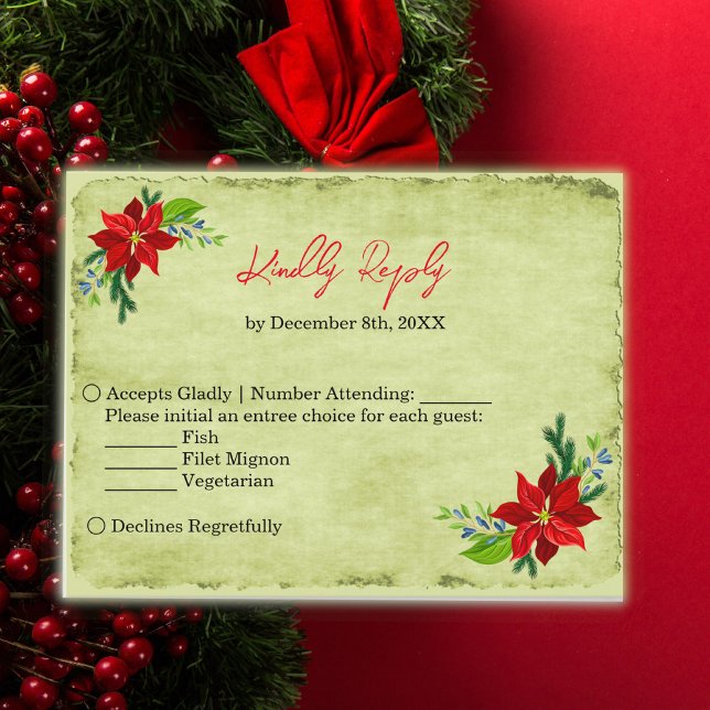 Poinsettia Buquê, Cartão postal Vintage RSV (Criador carregado)