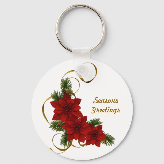 Poinsettia Christmas Basic Chaveiro (Frente)
