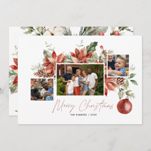 Poinsettia Clássica e Greenery Foto de Natal