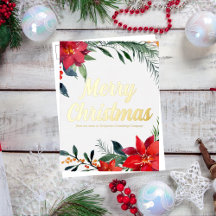 Poinsettia de Natal Alegre Personalizado Dourado C