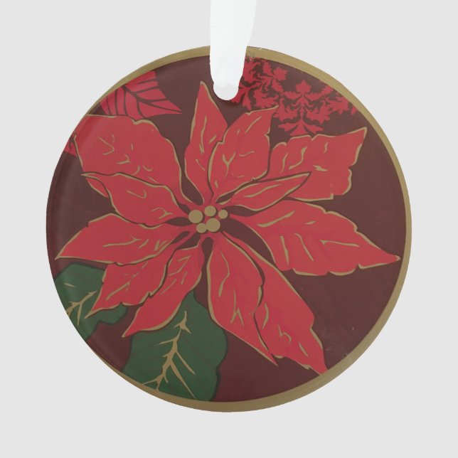 Poinsettia de Natal Ornamento acrílico (Frente)