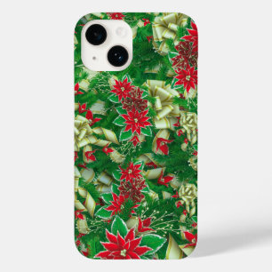 Poinsettia Fir Deixa Fitas Fitas Natal Floral