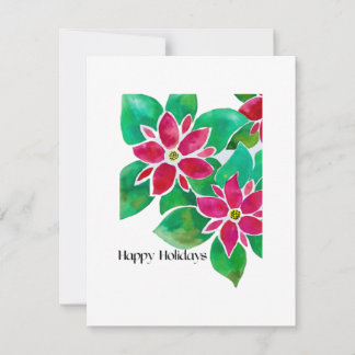 Poinsettia Holiday Card Modern