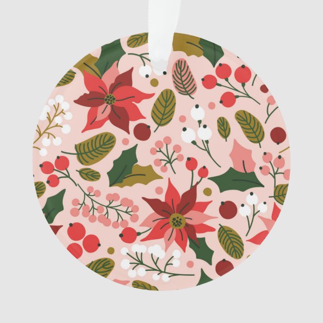 Poinsettia, ornamento de férias de inverno (Frente)