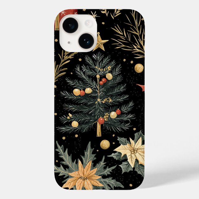 Poinsettia Padrão Floral de Natal (21) (Verso)