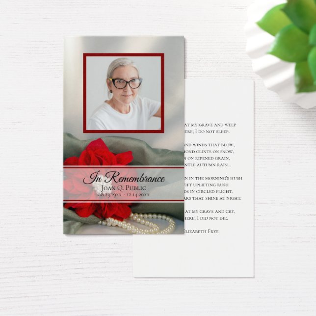 Poinsettia Pearls Inverno Funeral Memorial Prayer (Mesa)