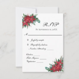 Poinsettia Red Christmas Casamento no inverno RSVP