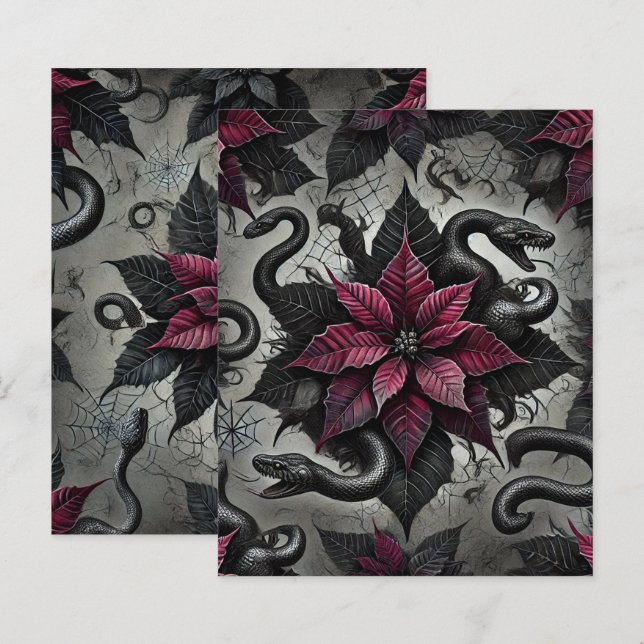 Poinsettia Venenosa Testemunha Blooms Livro de Pap (Frente/Verso)