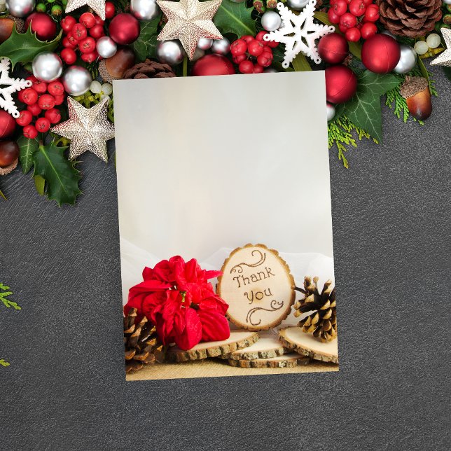 Poinsettia Vermelha Rústica Agradecimento de Casam (Criador carregado)