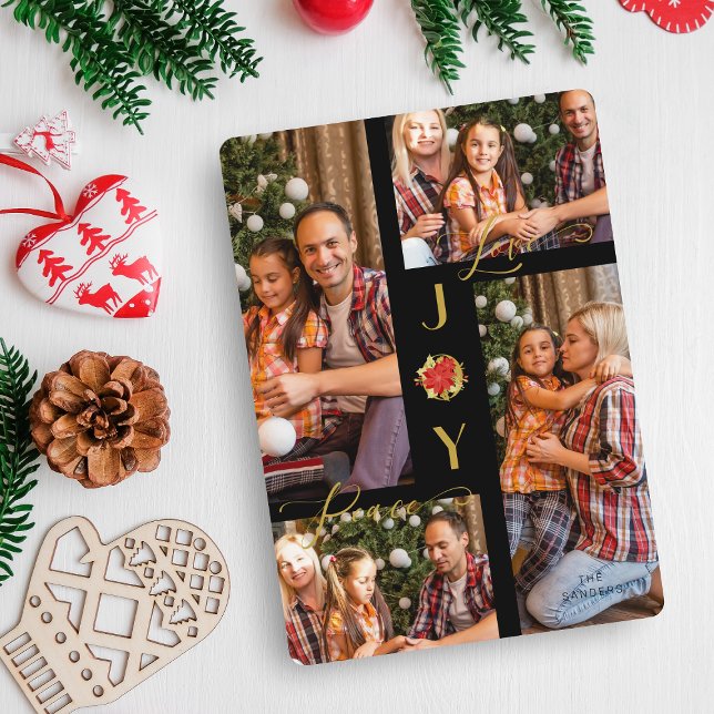 Poinsettias Modern 4 Fotos Colagem Natal (Criador carregado)