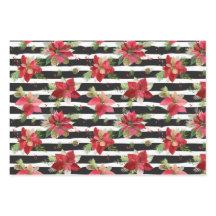 Poinsettias, Molho de Natal em Black Striping