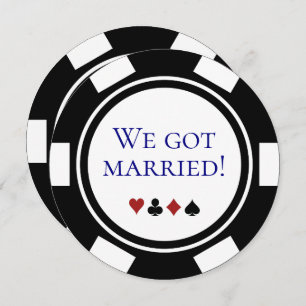 Poker de Anúncio de Casamento em Vegas Azul