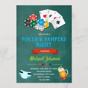 Poker e convite de festas de fralda