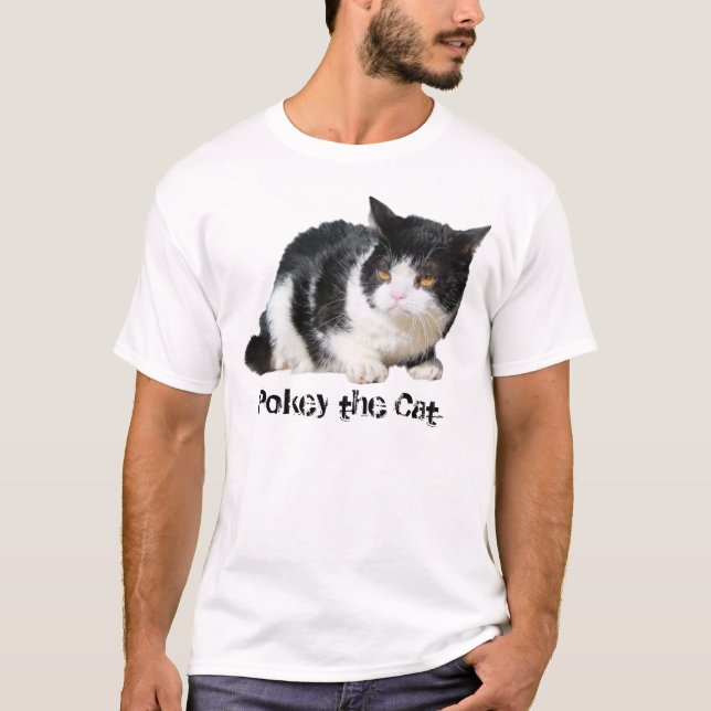 Pokey o gato - t-shirt (texto customizável) (Frente)