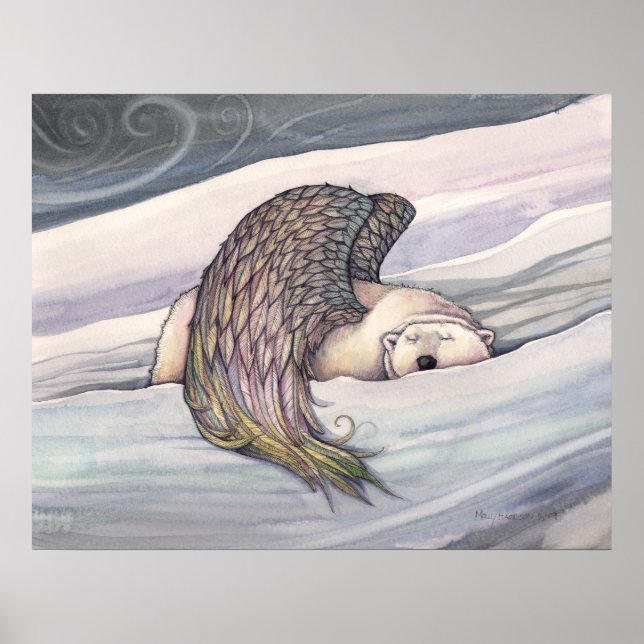 Polar Bear Angel Poster por Molly Harrison (Frente)