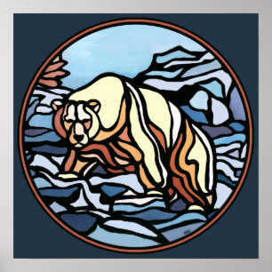 Polar Bear Art Impressão Tribal Willife Home Deco