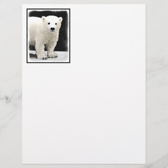 Polar Bear Cub Painting - Arte Original (Frente)