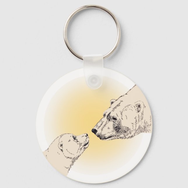 Polar Bear e Cub Key Chain Bear Chaveiro (Frente)