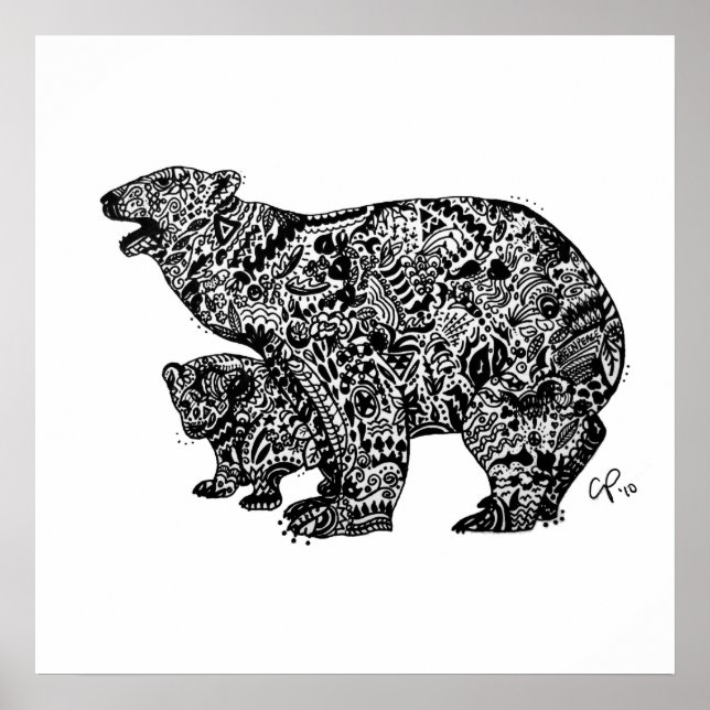 Polar Bear Expresso Impressão de Arte Personalizad (Frente)