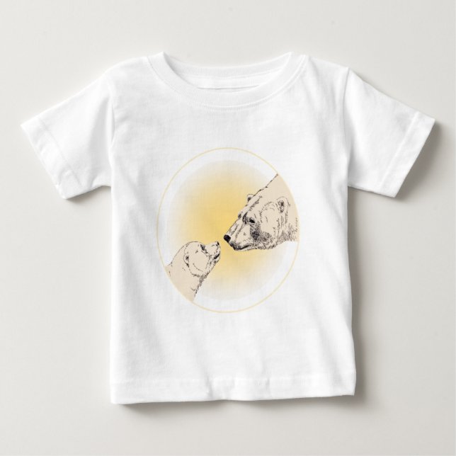 Polar Bear Kiss Baby T Shirt Baby Camisetas (Frente)