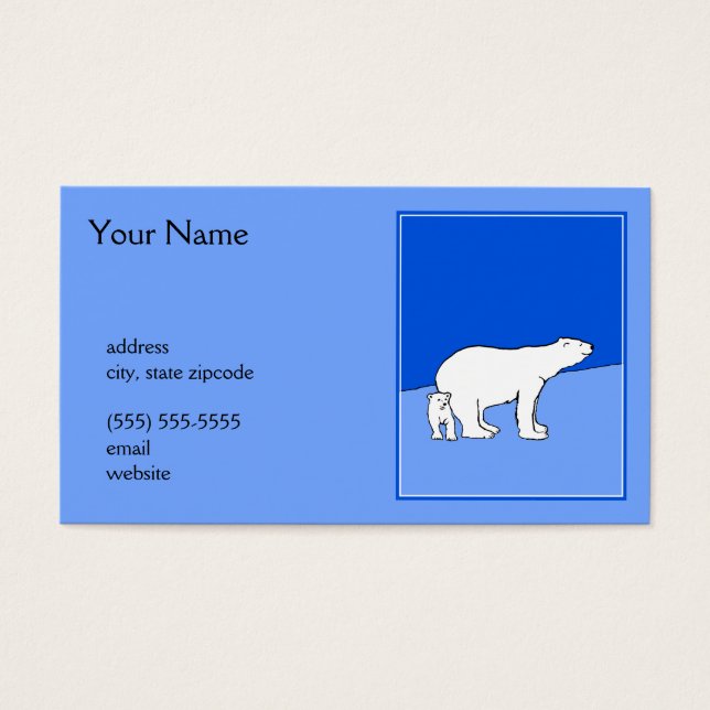 Polar Bear Mãe e Pintura em Cubo - Arte Selvagem (Frente)