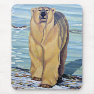 Polar Bear Mousepad Na moda Wildlife Art Mousepad
