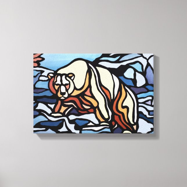 Polar Bear Painting Canadense Willife Canvas Print (Frente)