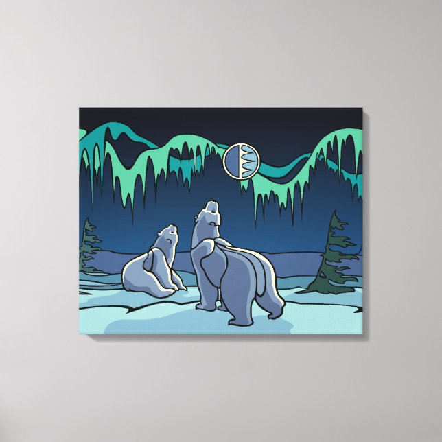Polar Bear Painting Canadense Willife Canvas Print (Frente)