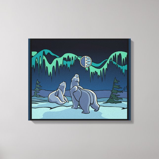 Polar Bear Painting Canadense Willife Canvas Print (Frente)