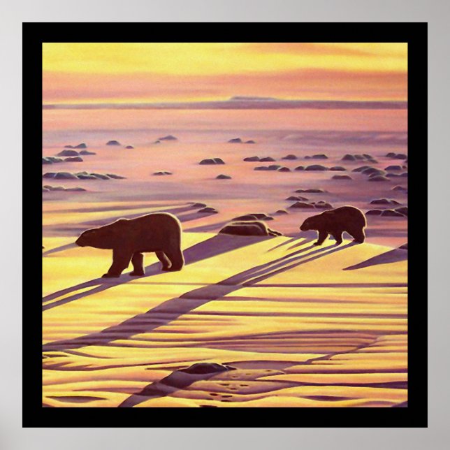 Polar Bear Painting Poster Willife Decor (Frente)